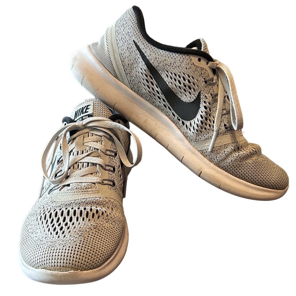 Nike Free RN 831509-101 White/Black/Grey - Sz 9